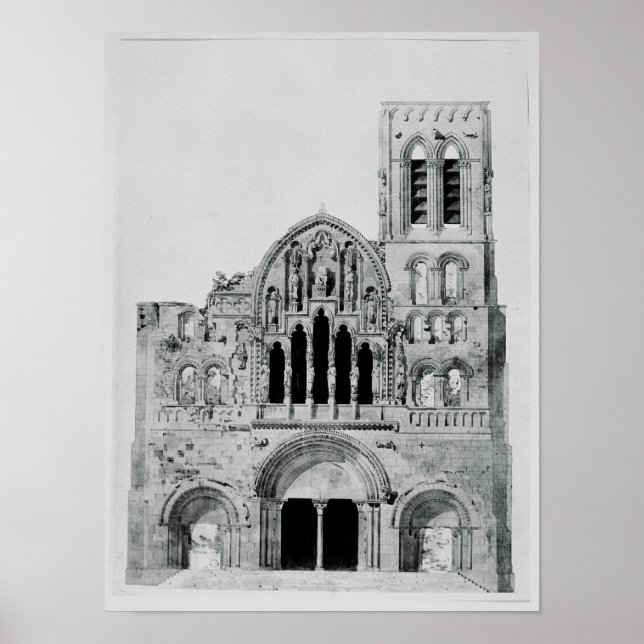Póster La fachada de La Madeleine de Vezelay (Frente)