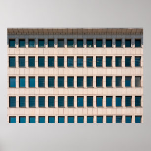 Póster La fachada del edificio moderno de forma rectangul