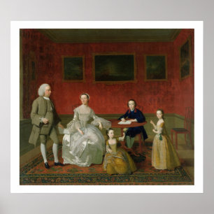 Póster La familia Buckley-Boar, c.1758-60 (aceite sobre l