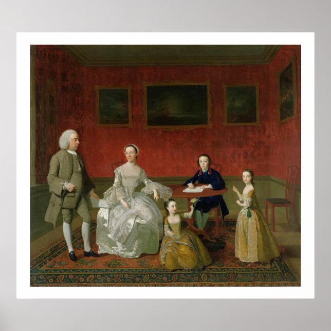 Póster La familia Buckley-Boar, c.1758-60 (aceite sobre l (Frente)