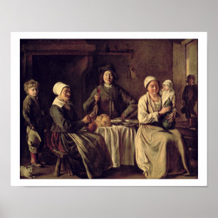 Póster La familia campesina, 1642 (aceite en lona)