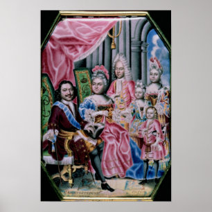 Póster La familia de emperador Peter I, el grande, 1717