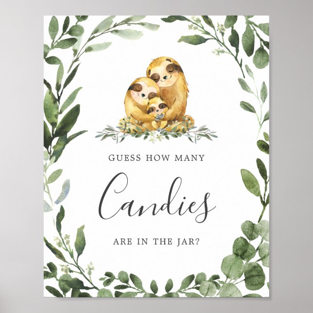 Póster La familia de eslovacos Baby Shower adivina cuánto (Frente)