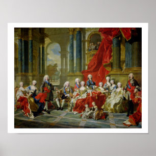 Póster La familia de Felipe V, 1743 (aceite sobre lienzo)