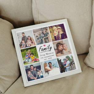 Póster La familia de guiones es todo el Collage de fotos