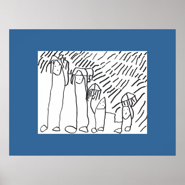 Póster La familia de Isaac en el Poster de la lluvia (Frente)