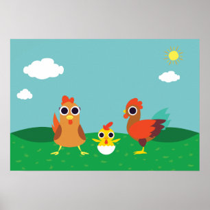 Póster La familia del pollo en el d3ia