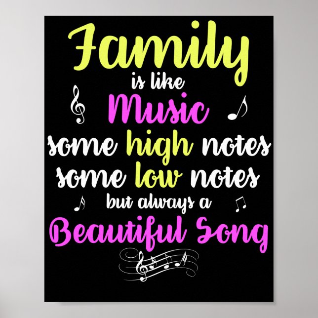 Póster La familia es como la música, algunas notas altas, (Frente)