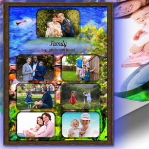 Póster La familia es un Collage de fotos de regalo 0819 A