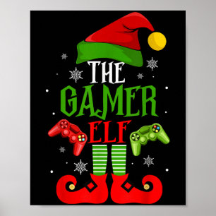 Póster La familia Gamer Elf coincide con los Navidades Pa