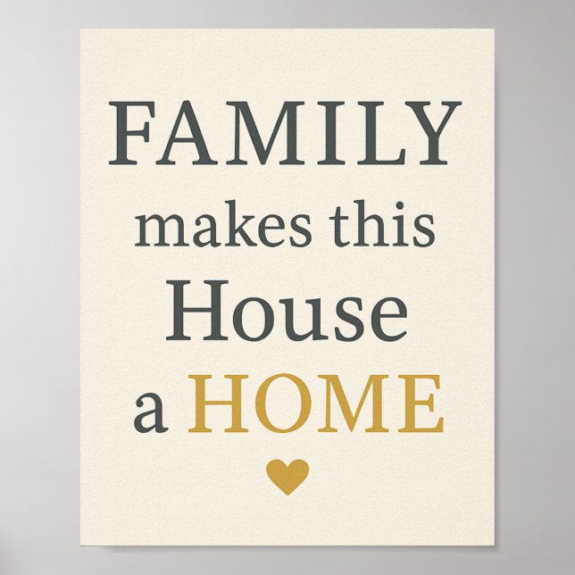 Póster La familia hace de esta casa un hogar (Frente)