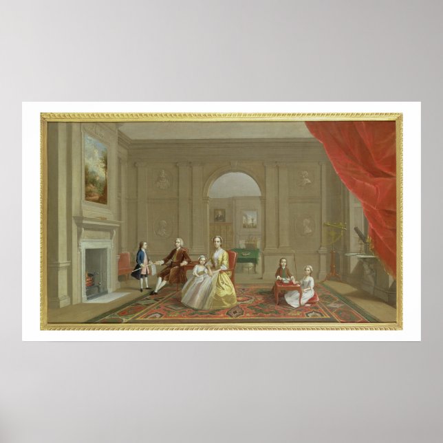 Póster La familia John Bacon, c.1742-43 (aceite sobre lie (Frente)