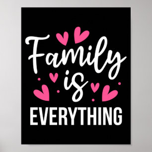 Póster La familia lo es todo reunión parientes sarcástico