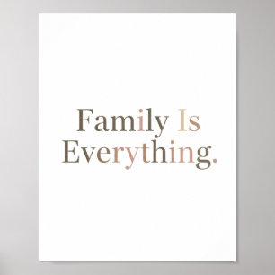 Póster La familia lo es todo Tipografía Serif elegante