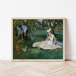 Póster La familia Monet en su jardín   Édouard Manet