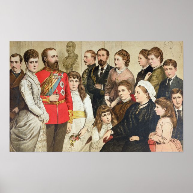 Póster La familia real, 1880 (Frente)