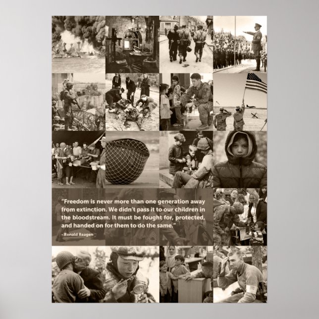 Póster La famosa cita de Reagan sobre la libertad. Imágen (Frente)