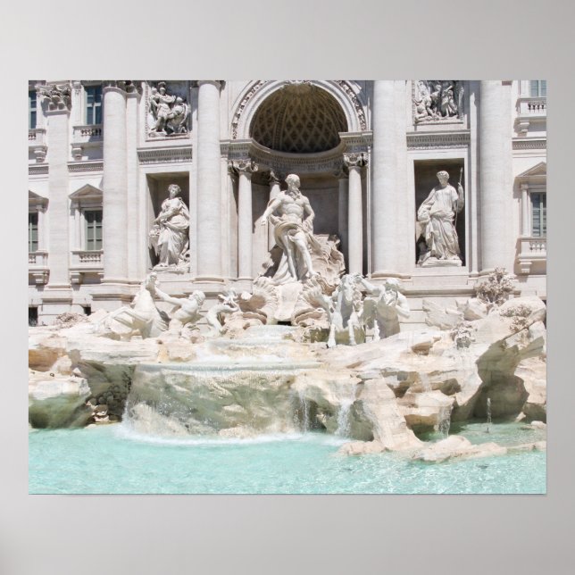 Póster La famosa fuente de Trevi, Roma, Italia (Frente)