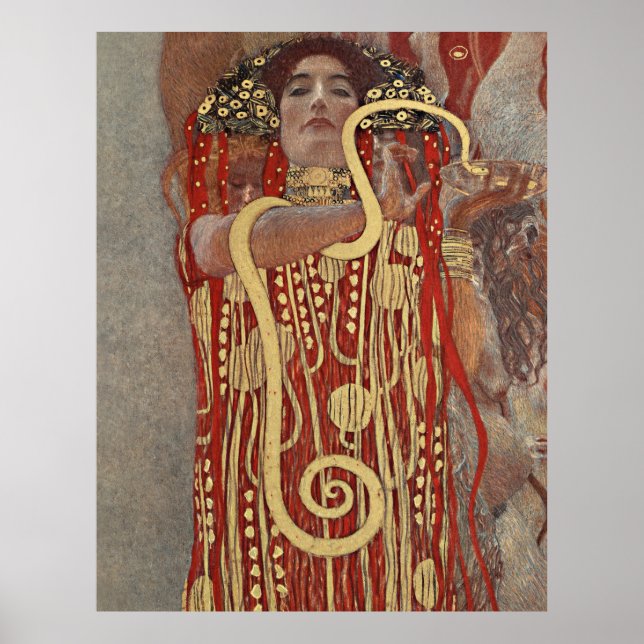 Póster La famosa pintura de Gustav Klimt's Hygieia. (Frente)