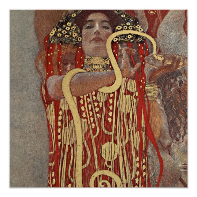 Póster La famosa pintura de Gustav Klimt's Hygieia. (Anverso)