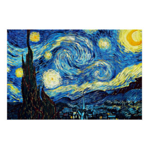 Póster La famosa pintura de Van Gogh, Noche estrellada
