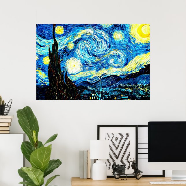 Póster La famosa pintura de Van Gogh, Noche Starry, (Oficina en casa)