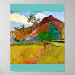 Póster La famosa pintura del paisaje tahitiano de Paul Ga