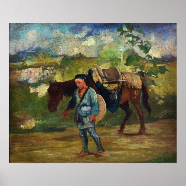 Póster La Farge - Chica campesino japonés (Frente)