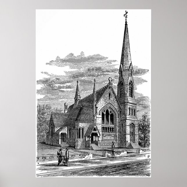 Póster La Farge - Iglesia conmemorativa de Channing (Frente)