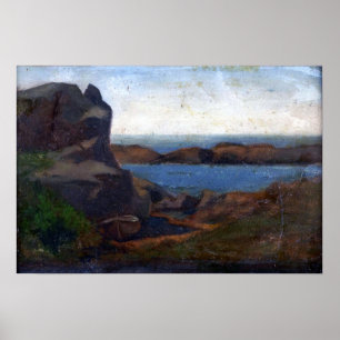 Póster La Farge - Old Boathouse Beach Newport