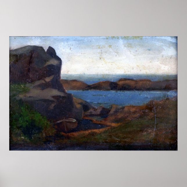 Póster La Farge - Old Boathouse Beach Newport (Frente)