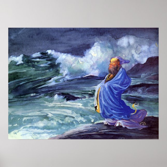 Póster La Farge - Un Rishi Llamando A Una Tormenta Japone (Frente)