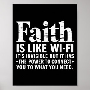 Póster La fe es como Wifi Dios, Jesús Religioso Cristiano
