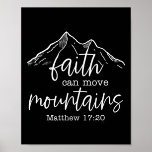 Póster La fe puede mover montañas Versículo de la Biblia