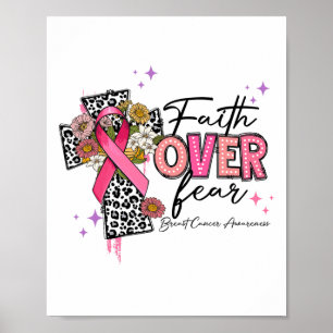 Póster La fe sobre el miedo La conciencia sobre el cáncer