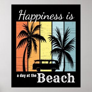 Póster La felicidad en vacaciones de verano es un día en