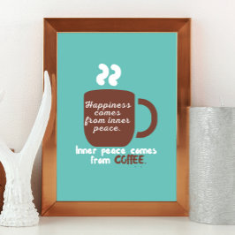 Póster La felicidad es café Coffny Cote Word Art