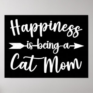 Póster La felicidad es ser el día de la madre del gato