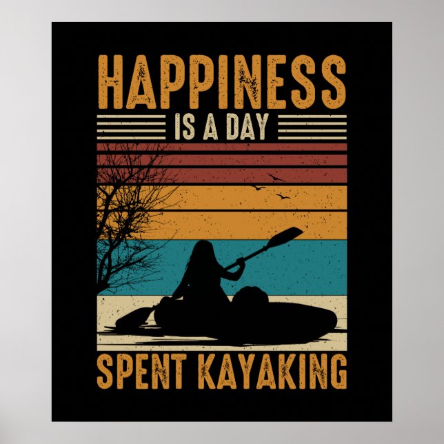 Póster La felicidad es un día de Kayak (Frente)