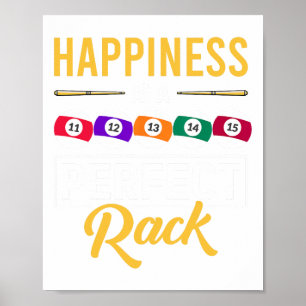 Póster La Felicidad Es Un Juego De Billar Para El Rótulo