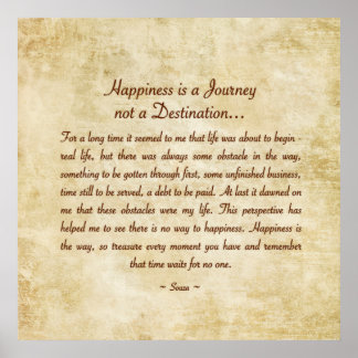 Póster La felicidad es un viaje.