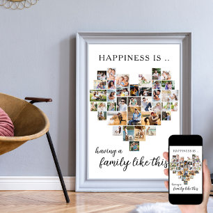 Póster La felicidad es una familia como este collage en f