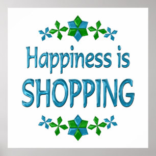 Póster La felicidad está haciendo compras