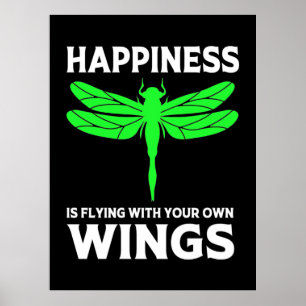 Póster La Felicidad Está Volando Con Dragonfly