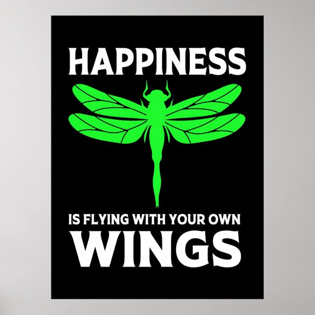 Póster La Felicidad Está Volando Con Dragonfly (Frente)