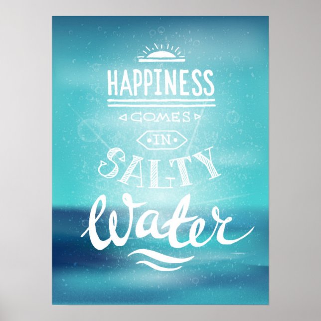 Póster La Felicidad Llega En El Agua Salada (Frente)