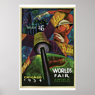 Póster La "feria de mundo, Chicago, 1934" vintages