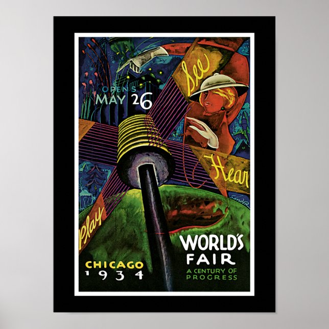 Póster La Feria Mundial de Chicago de 1934 (Frente)