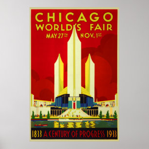 Póster La feria mundial de Chicago, un siglo de exposició