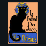 Póster La Festival Du Jazz, Chat Noir<br><div class="desc">Posters de gatos negros de estilo vintage por un artista local</div>